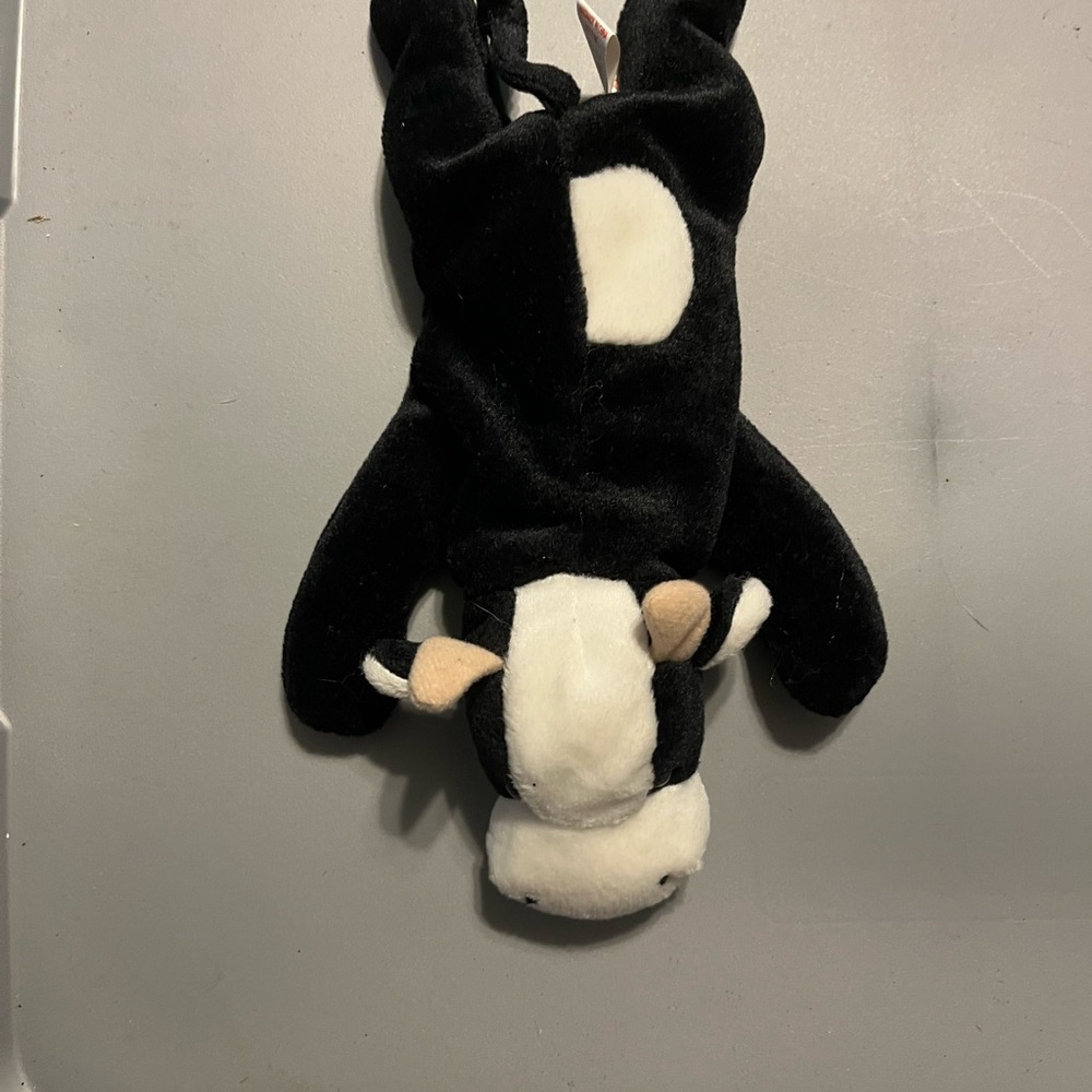 Plush Cow Stuffed Animal Toy - Black and White